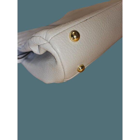 Ann Klein Faux Leather Off White Multi Compartment Shoulder Bag - Picture 8 of 14